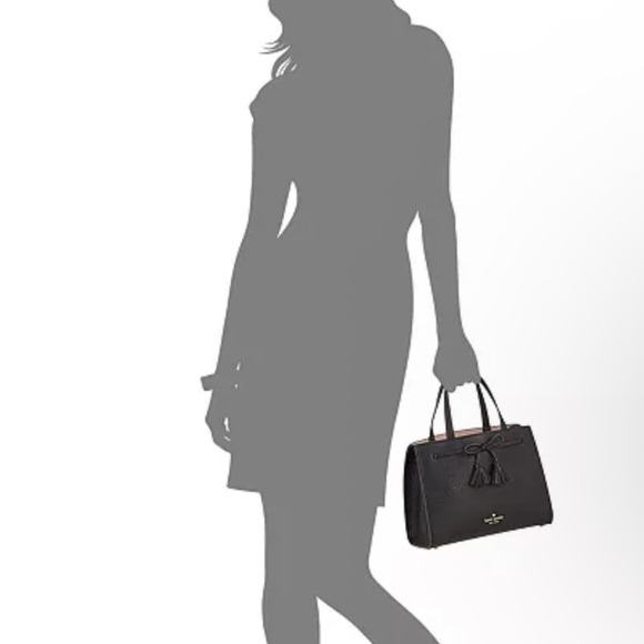 Kate Spade Pebbled Leather Hayes Street Isobel Satchel Black Small Bag - Picture 3 of 15